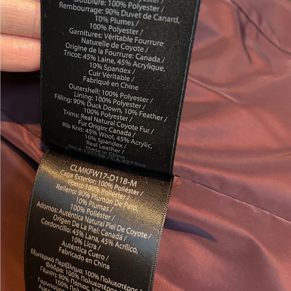 Mackage Down Burgundy Coat with Coyote Fur (Size X-small) - Picture 8 of 15